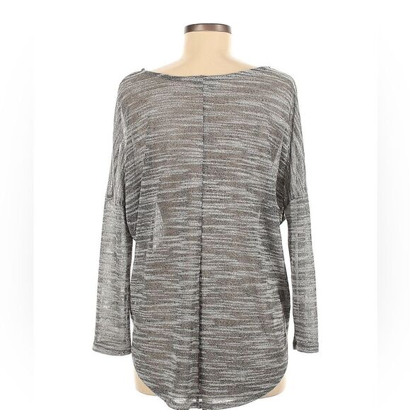 OLIVE & OAK DOLMAN SLEEVE GRAY MARLED KNIT SWEATER TOP SIZE SMALL - Picture 2 of 6